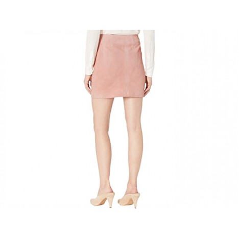 Blank NYC Real Suede Skirt with Zipper Detail in Pink Pearl