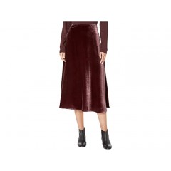 Eileen Fisher Velvet A-Line Calf Length Skirt with Side Split