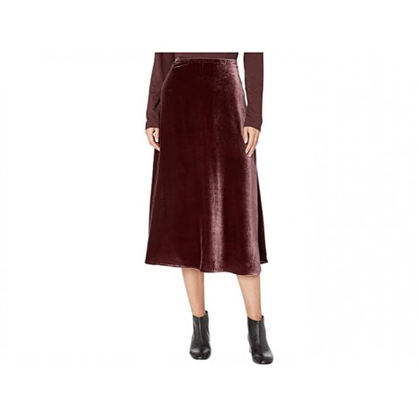 Eileen Fisher Velvet A-Line Calf Length Skirt with Side Split