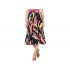Milly Modern Brushstroke Print on Poly Twill Pleated Skirt