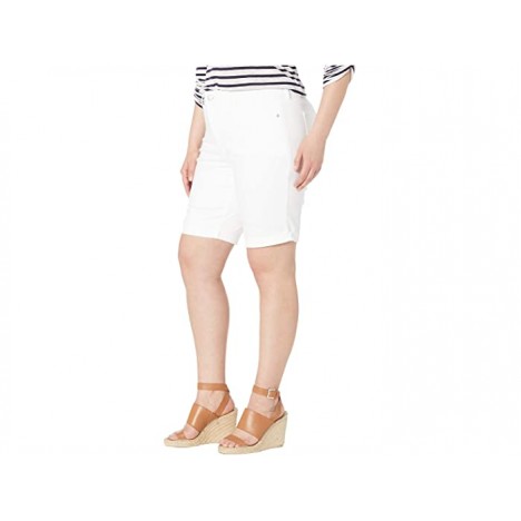 NYDJ Plus Size Plus Size Briella Roll Cuff Shorts in Optic White