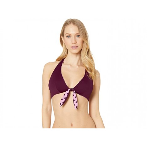 Kate Spade New York Lia Dot Reversible Tie Halter Bikini Top