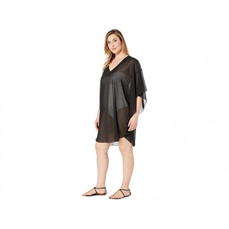 Maxine of Hollywood Swimwear Plus Size Solid Chiffon Caftan Cover-Up
