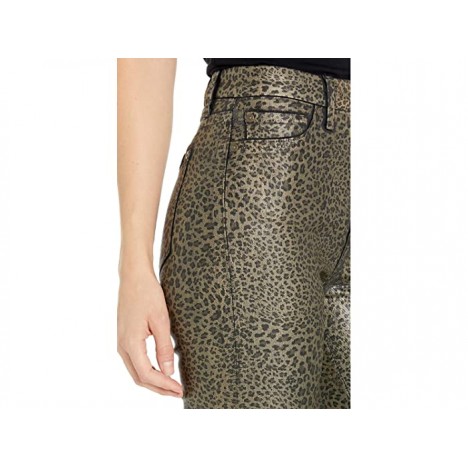 7 For All Mankind High-Waist Ankle Skinny Faux Pocket in Metallic Leopard