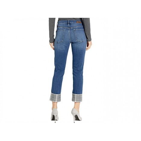 Jag Jeans Carter Girlfriend Jeans with Plaid Cuff in Brilliant Blue