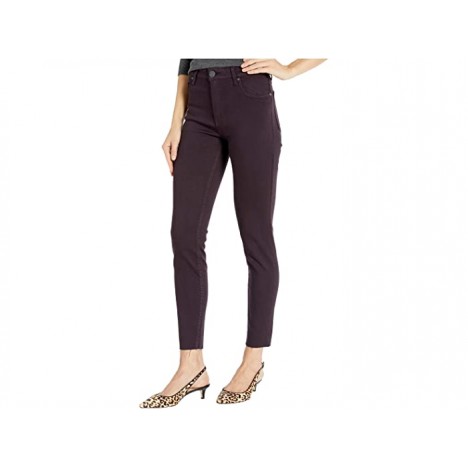 KUT from the Kloth Donna High-Rise Ankle Skinny Raw Hem in Eggplant