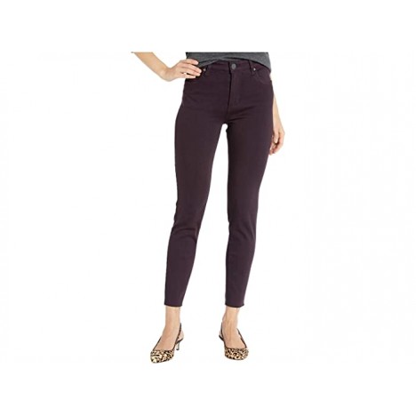 KUT from the Kloth Donna High-Rise Ankle Skinny Raw Hem in Eggplant