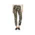 Tribal Five-Pocket Ankle Jeggings w Patches in Leaf