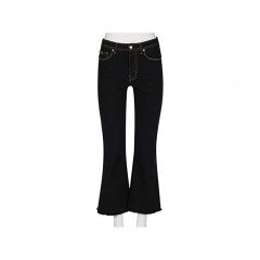 Versace Jeans Couture High-Waist Cropped Kick Flare Jeans in Black