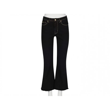 Versace Jeans Couture High-Waist Cropped Kick Flare Jeans in Black