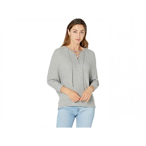 Chaser Thermal 3 4 Sleeve Lace-Up Dolman Hoodie