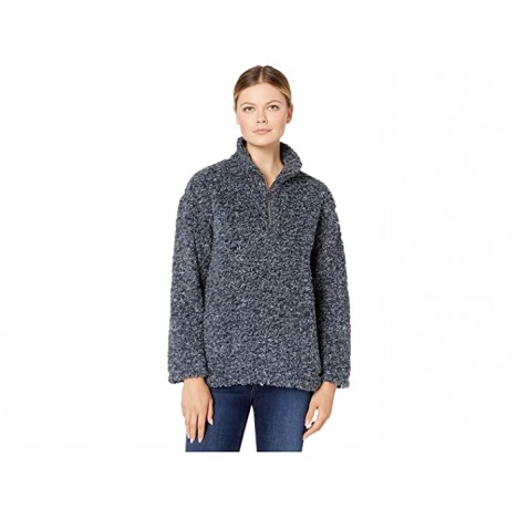 Dylan by True Grit Faux-Shearling Pile Drop Shoulder 1 4 Zip Pullover with Soft Knit Lining