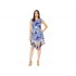 Adrianna Papell Botanical Border Printed Fit and Flare Dress with Handkerchief Hem