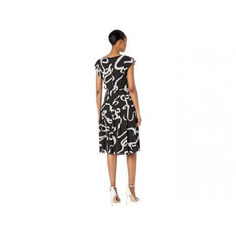 Adrianna Papell Dotted Ribbon Blouson Dress