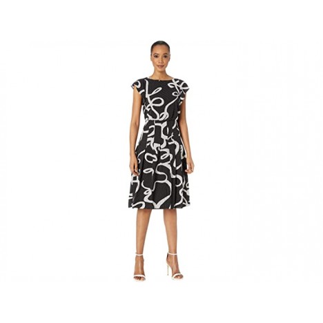 Adrianna Papell Dotted Ribbon Blouson Dress
