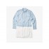 Derek Lam 10 Crosby Long Sleeve Mixed Media Shirtdress w Pleated Hem