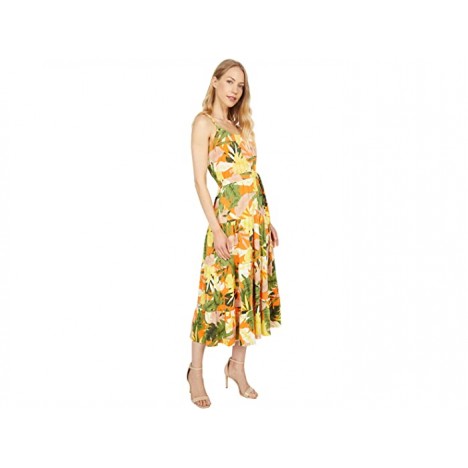 London Times Bali Tropical Printed Jersey Maxi with Braided Straps