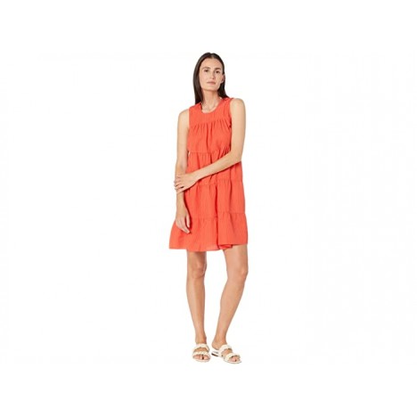 London Times Novelty Seersucker Sleeveless Tiered Fit-and-Flare