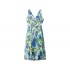 Maggy London Watercolor Printed Chiffon A-Line Dress w Pleated Skirt
