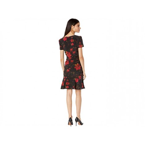 Milly Pam Brushed Floral Print Silk Dress