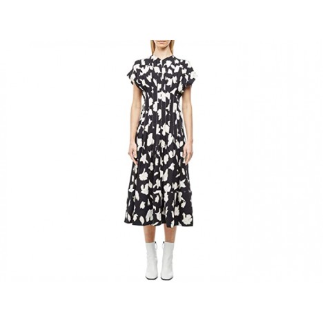 Proenza Schouler Printed Georgette Short Sleeve Dress