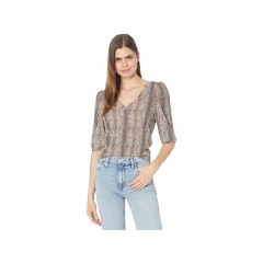 Chaser Rib Cropped Puff Sleeve V-Neck Top
