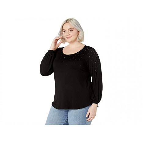 Karen Kane Plus Plus Size Embellished Shirttail Top