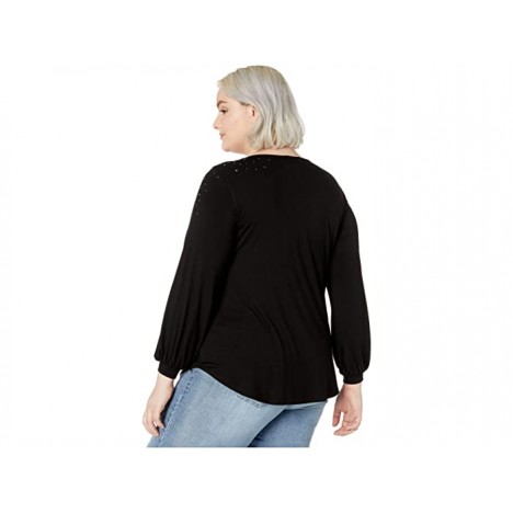 Karen Kane Plus Plus Size Embellished Shirttail Top