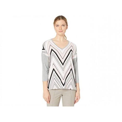 Tribal 3 4 Sleeve Woven Front Top