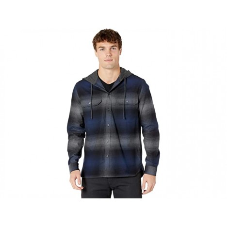 Vince Ombre Plaid Hooded Long Sleeve