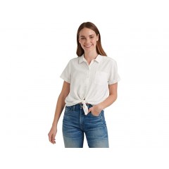 Lucky Brand Short Sleeve Button-Up One-Pocket Tie Front Shirt