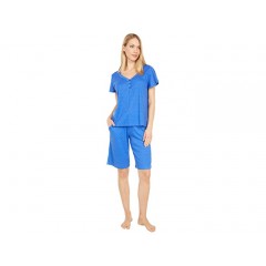 Karen Neuburger Petite China Blue Short Sleeve Bermuda Pajama