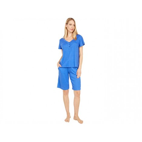 Karen Neuburger Petite China Blue Short Sleeve Bermuda Pajama