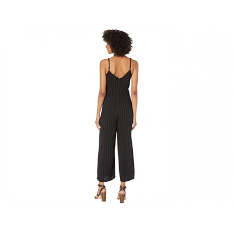 Cupcakes and Cashmere Lana Pinstriped Crepe Spaghetti Strap Cropped Leg Jumpsuit