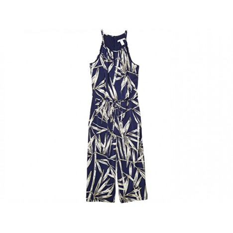 London Times Graphic Bamboo Print Crop Jumpsuit